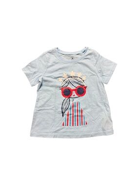 Baby Gap Girls Light Blue Graphic T-Shirt Size 5 Summer Vacation Tee